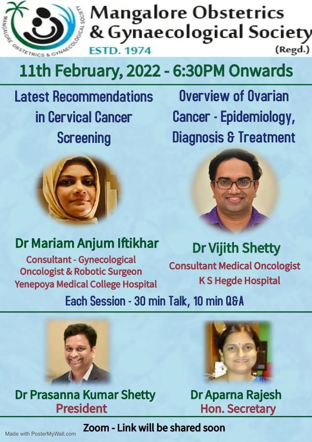Dr. Mariam Anjum — Cervical Cancer Screening Webinar — MOGS 2022